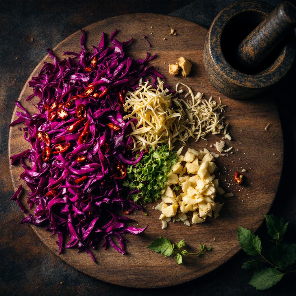 Pickled Red Cabbage with a hint of ginger and chilli 720g