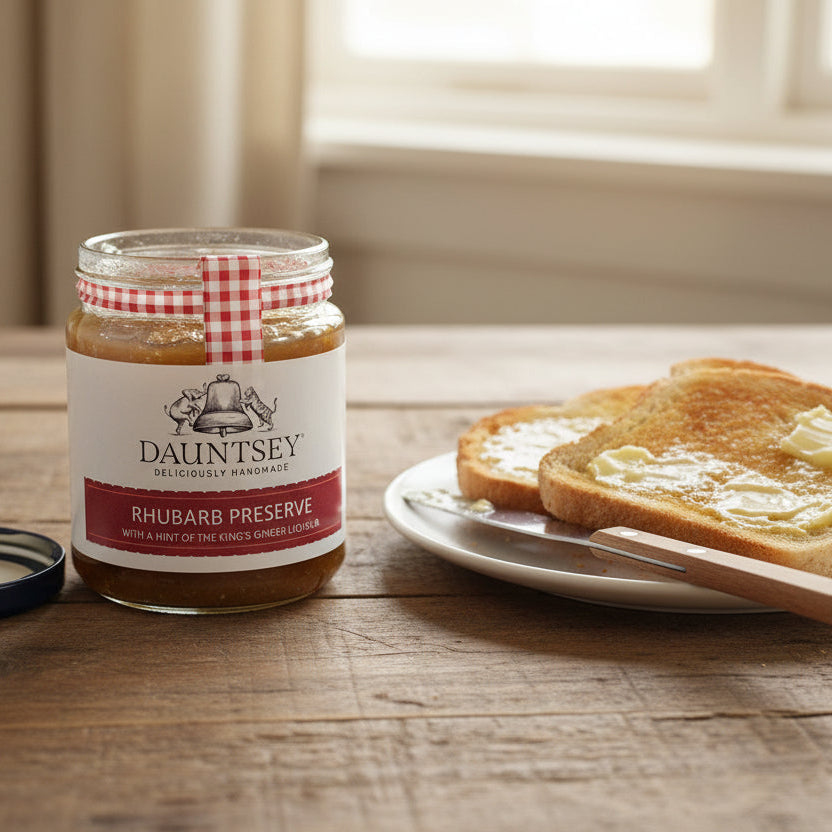 Rhubarb Preserve with a hint of ginger liqueur 270g